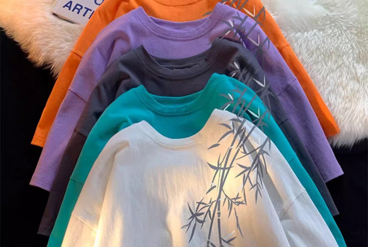 Pure cotton, new Chinese style, retro bamboo print short-sleeved T-shirt for men, summer trend, cool and stylish, loose round neck, half sleeve pic 9