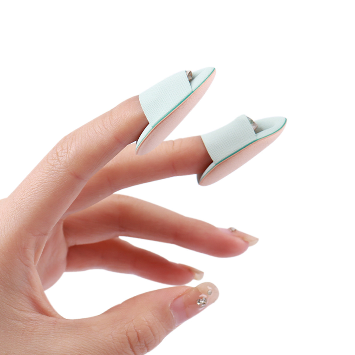 手指粉扑拇指气垫遮瑕指尖小拖鞋指腹定妆12片迷你化妆粉扑盒装美容护肤彩妆工具详情10