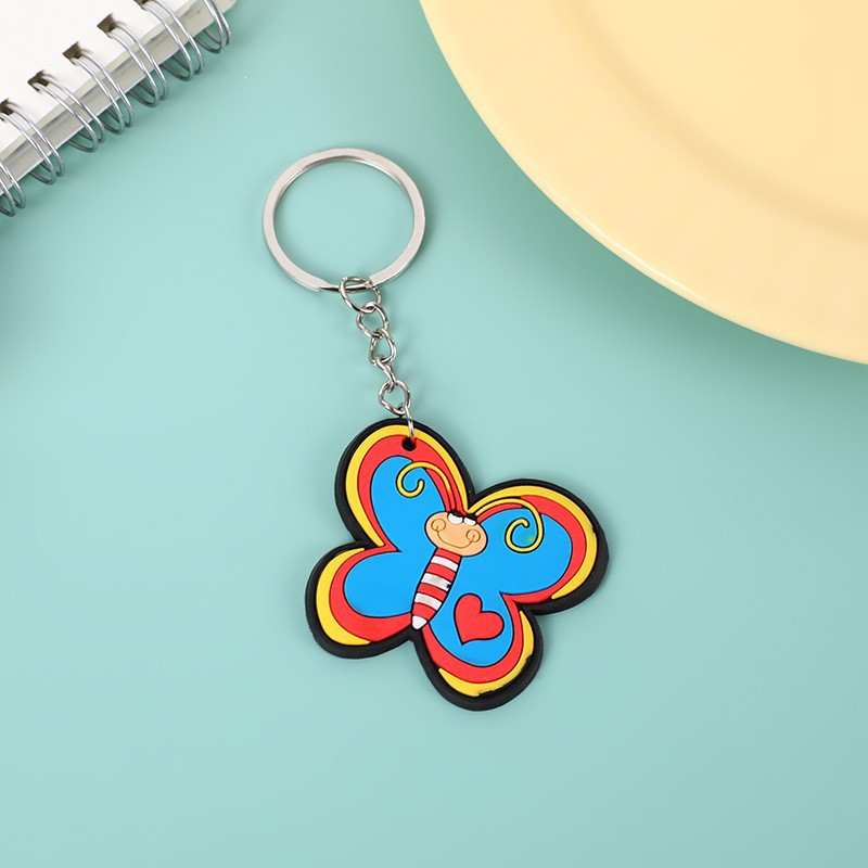 跨境热卖蝴蝶软胶钥匙扣儿童钥匙扣幼儿园小学生开学日分享详情6