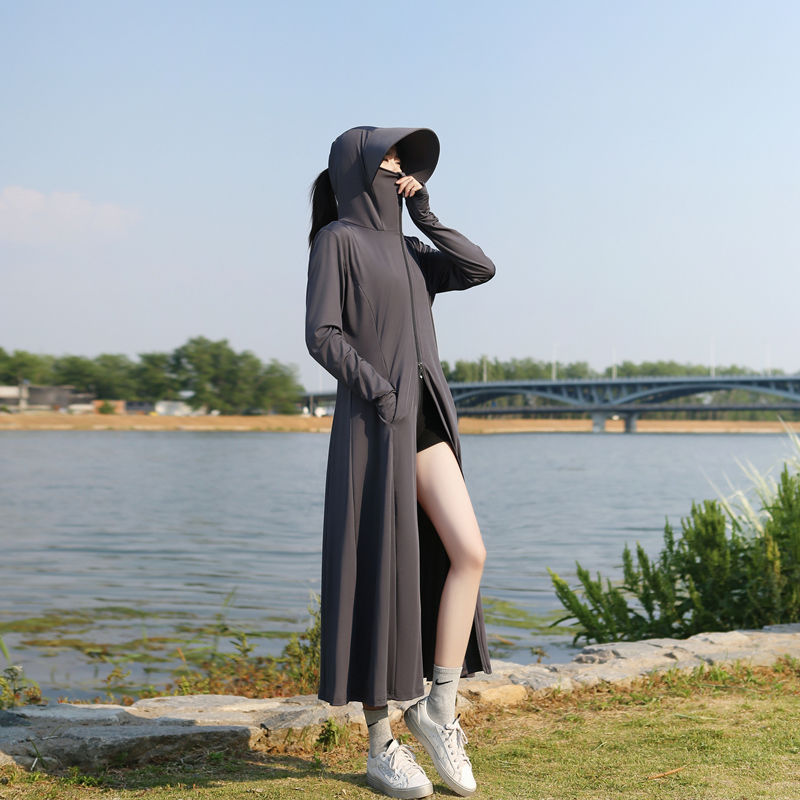 防晒衣女2025新款夏季防紫外线加长透气骑车防晒服冰丝防晒薄外套详情6