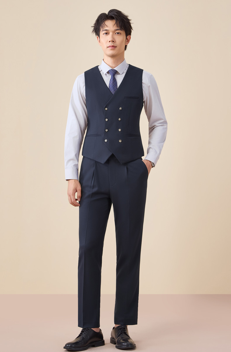 Tian Si Acetic Acid high-end navy blue suit set for men pic 26