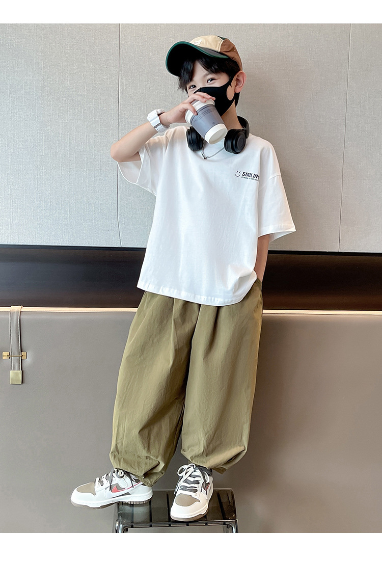 童装男童夏装套装2025新款中大童帅气男孩夏款时髦儿童夏季长裤潮详情23