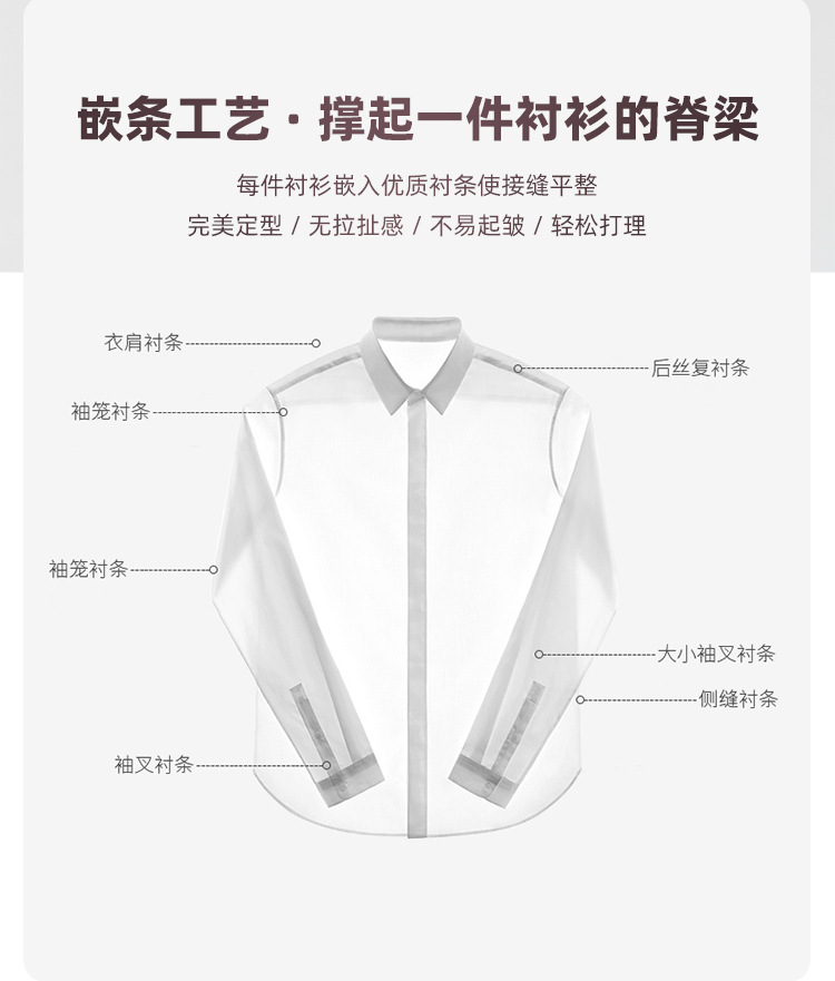 天丝棉男士衬衫短袖高级感夏天易打理职业通勤白色衬衣工装女批发详情11