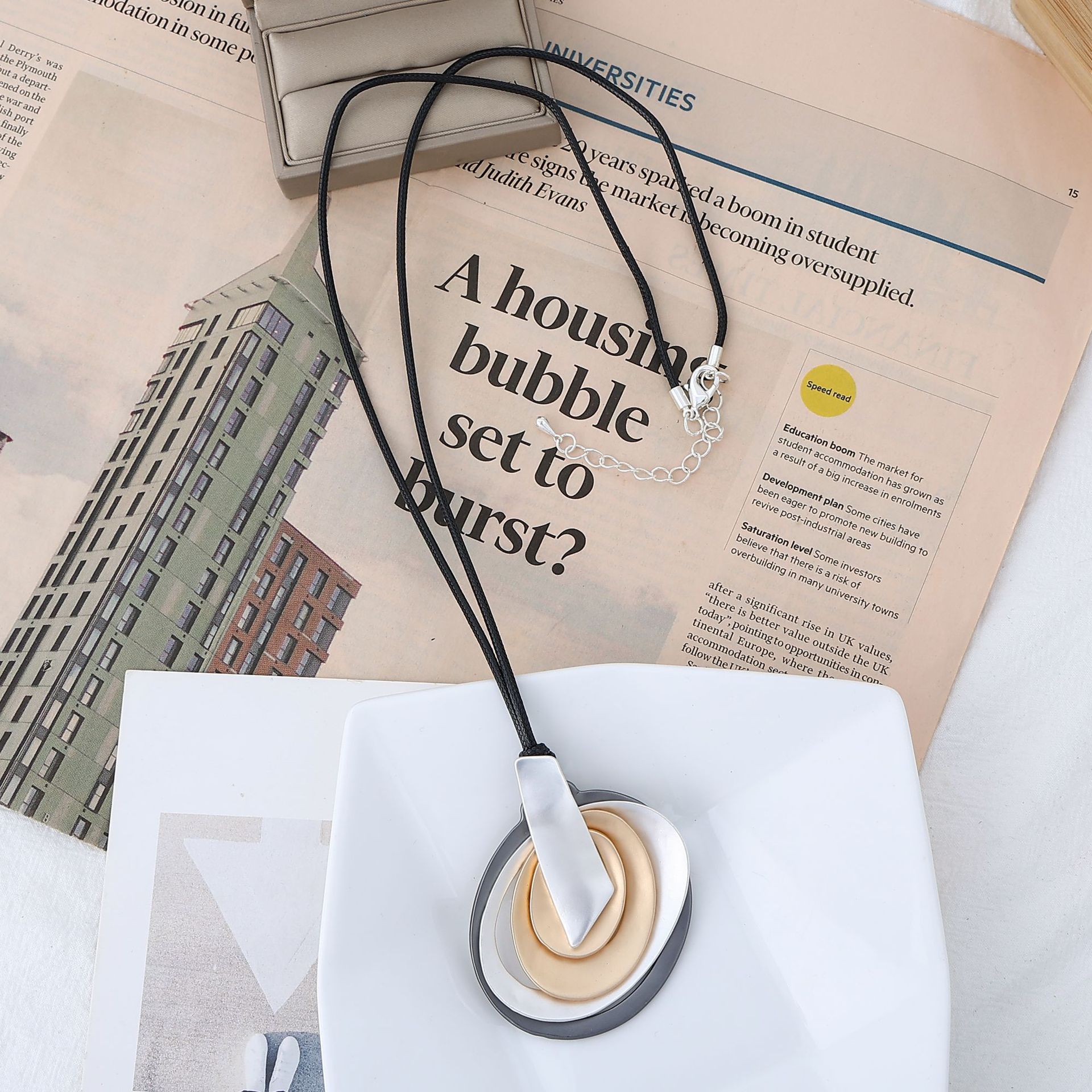 欧美金属项链亚马逊爆款跨境复古简约ins吊坠长款时尚女士毛衣链详情15