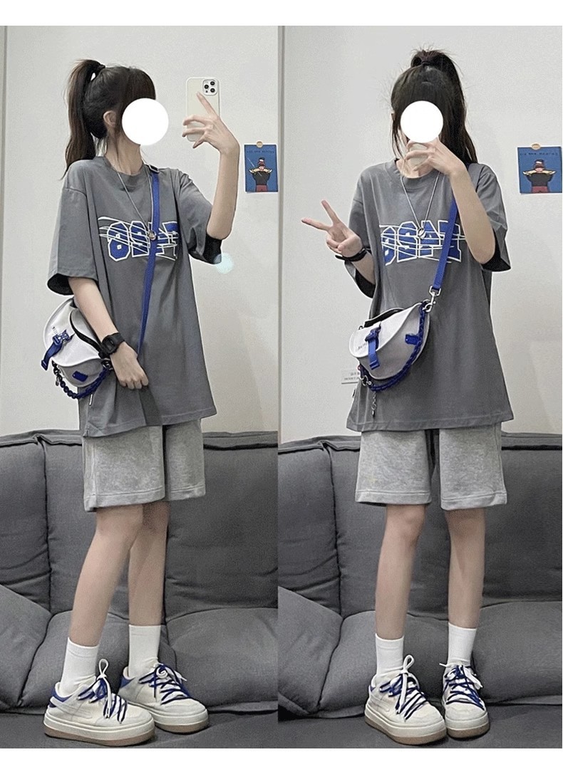 运动短裤女夏季薄款五分宽松直筒高腰阔腿显瘦纯棉跑步休闲裤详情21