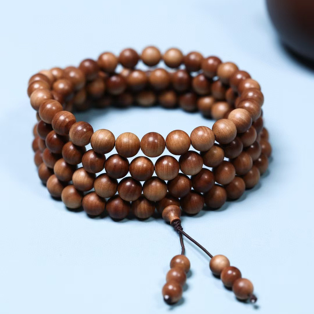 佛具用品印度老山檀香老料0.8*108颗多圈佛珠念珠男女款手串精品详情4