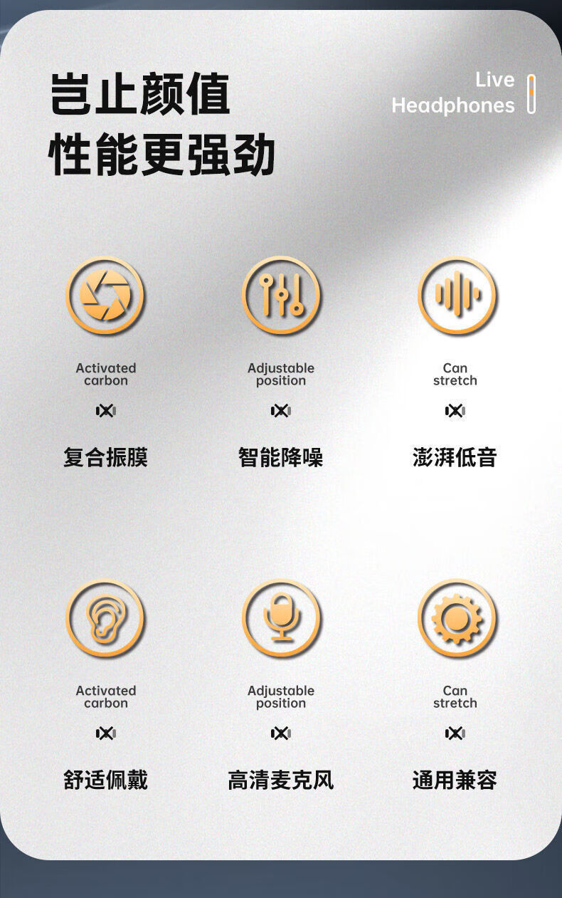 电竞入耳式有线双插头耳机2米3米加长台式笔记本电脑直播通用耳机详情3