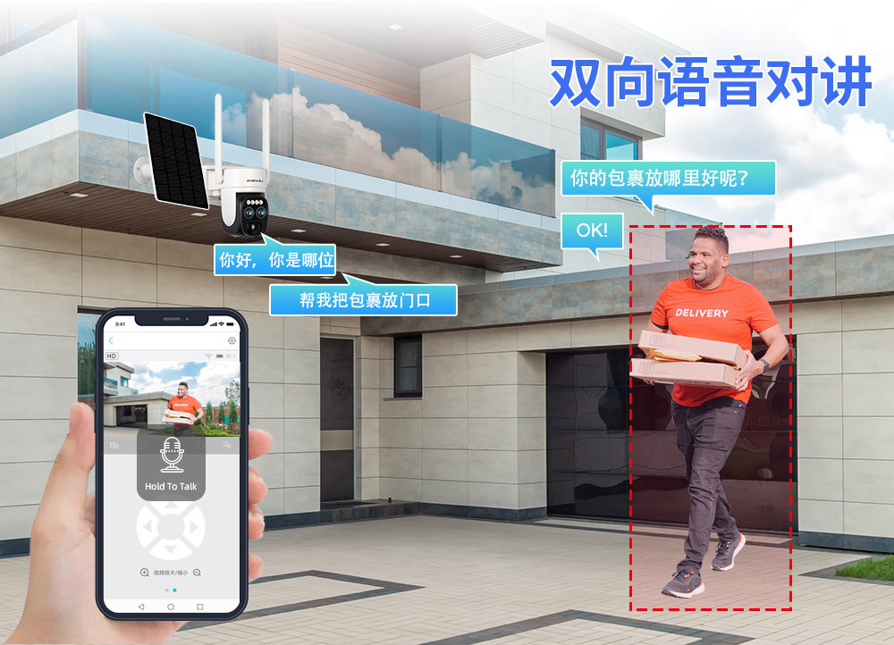 Okam户外高清10倍变倍wifi网络4g远程夜视solar太阳能监控摄像机详情7
