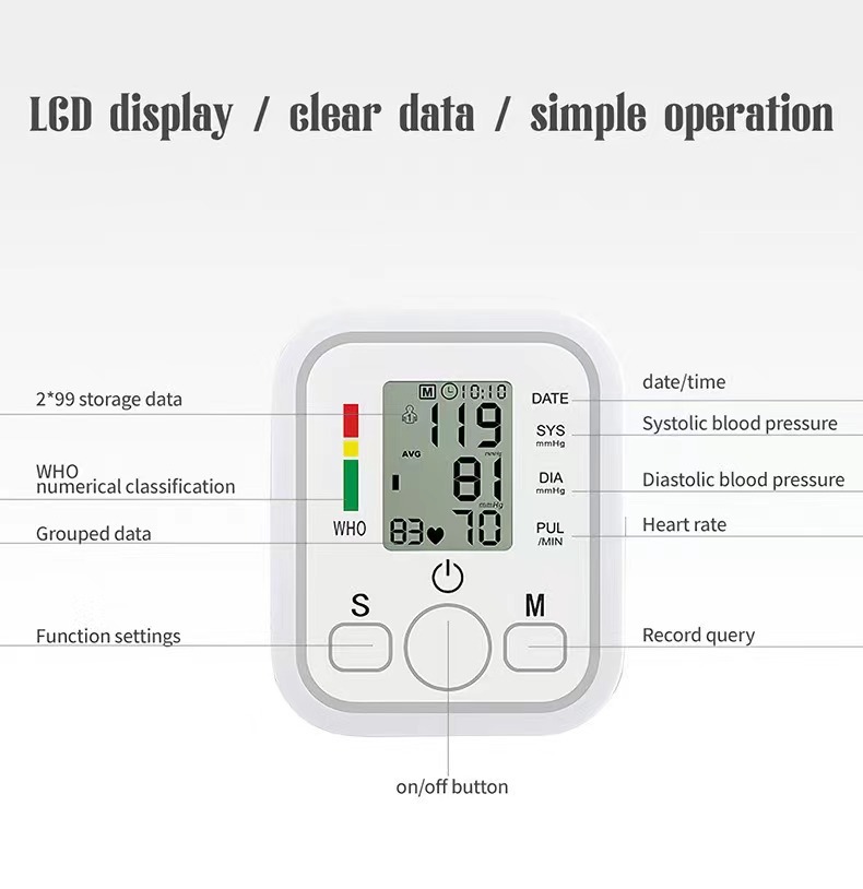 Cross-border blood pressure monitor, automatic intelligent blood pressure measuring instrument, export tonometer, upper arm type neutral blood pressure monitor manufacturer pic 9