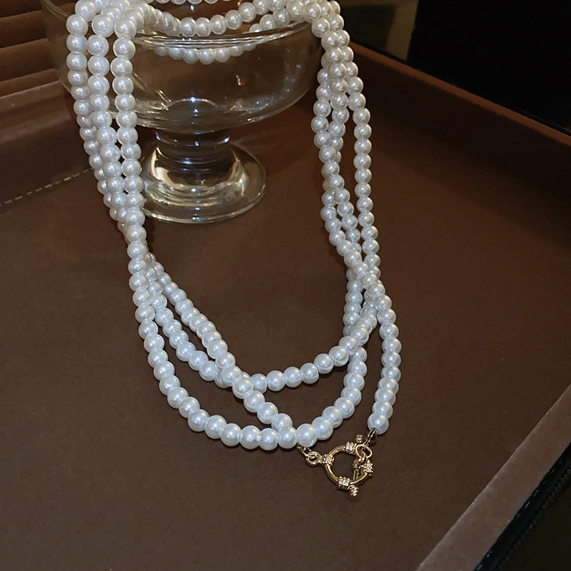 Irregular long pearl necklace, French light luxury style, sweater chain, niche simple and high-end necklace wholesale for women pic 66
