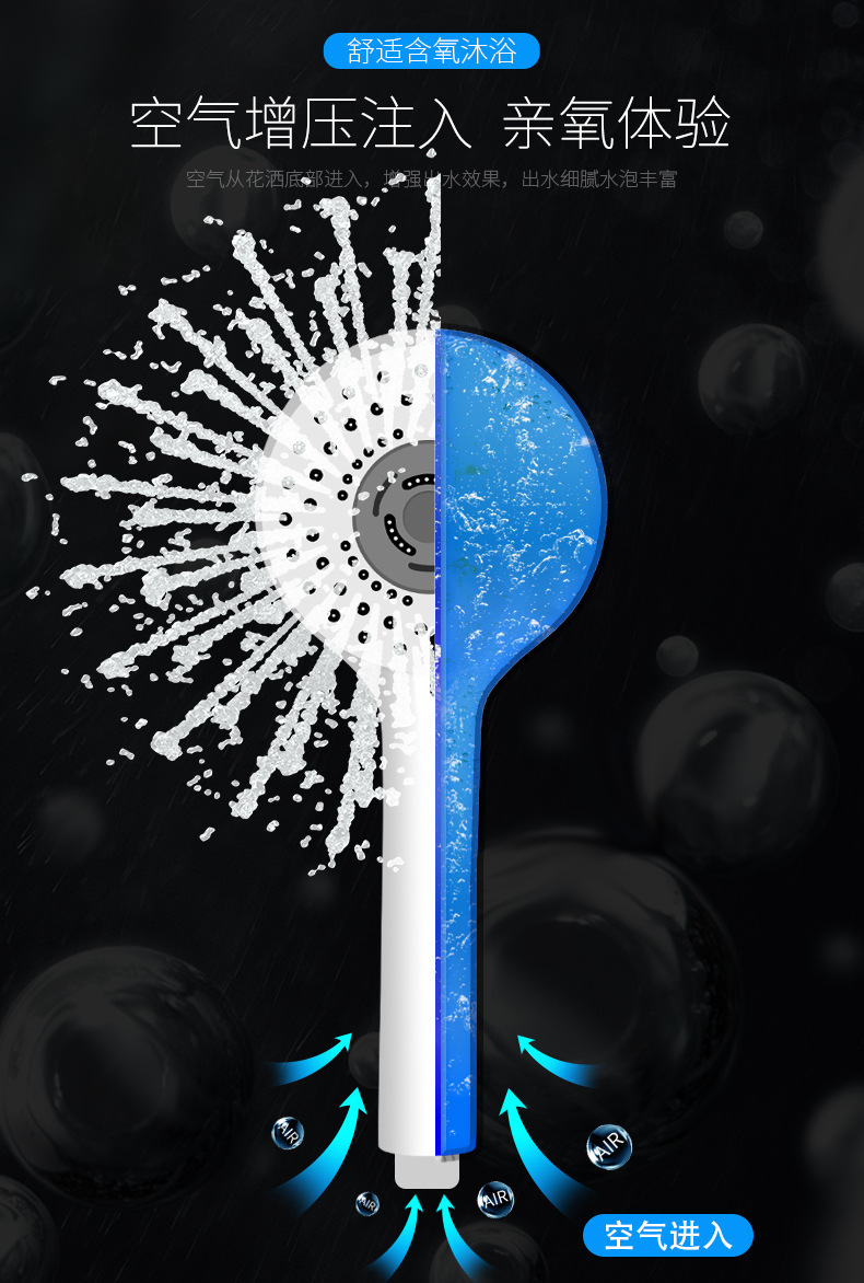 厂家批发五档|汉| 斯|淋浴花洒喷头增压花洒淋雨套装热水器莲蓬头详情3