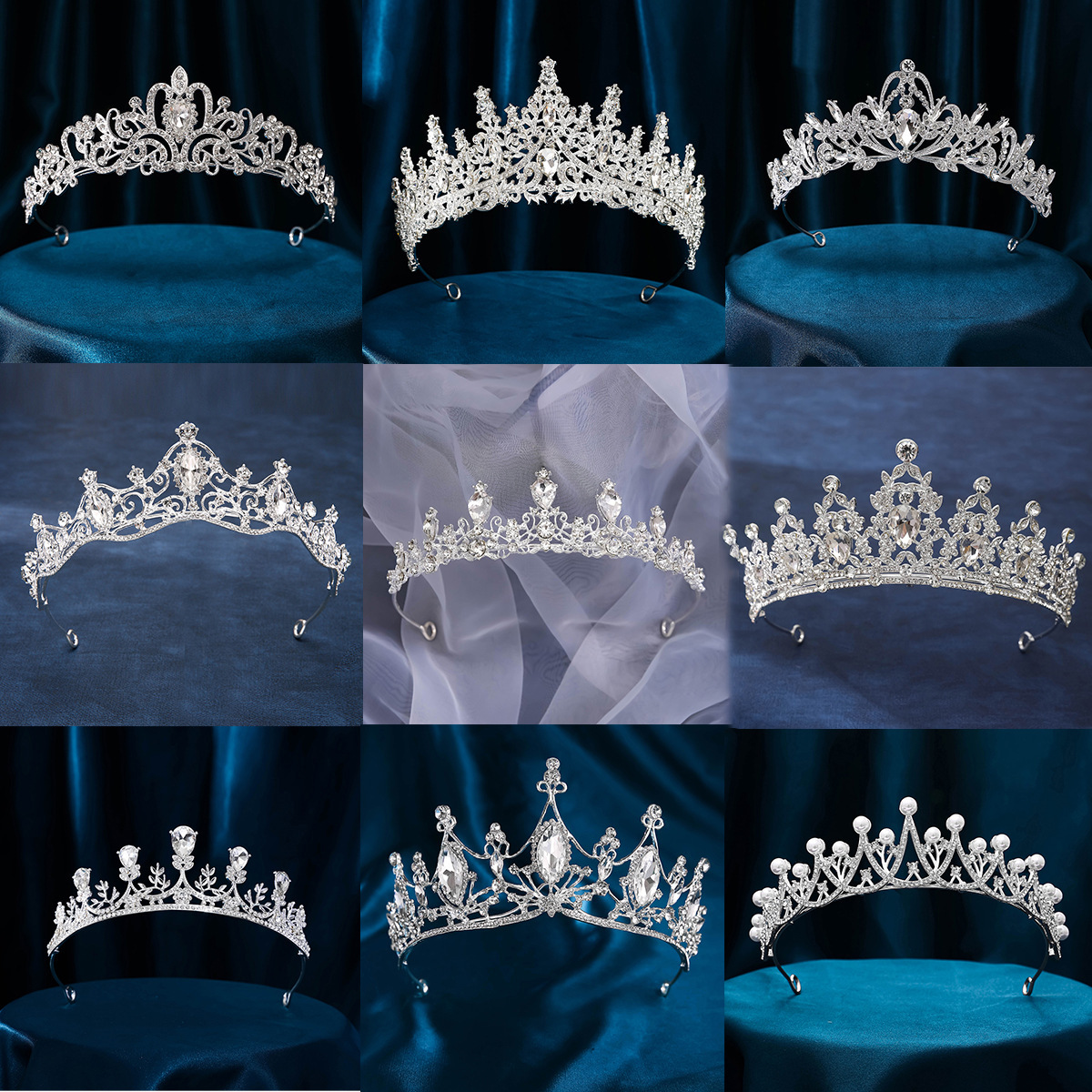 新娘皇冠头饰新娘巴洛克韩式水钻公主女王冠生日发饰端婚纱礼服配详情3