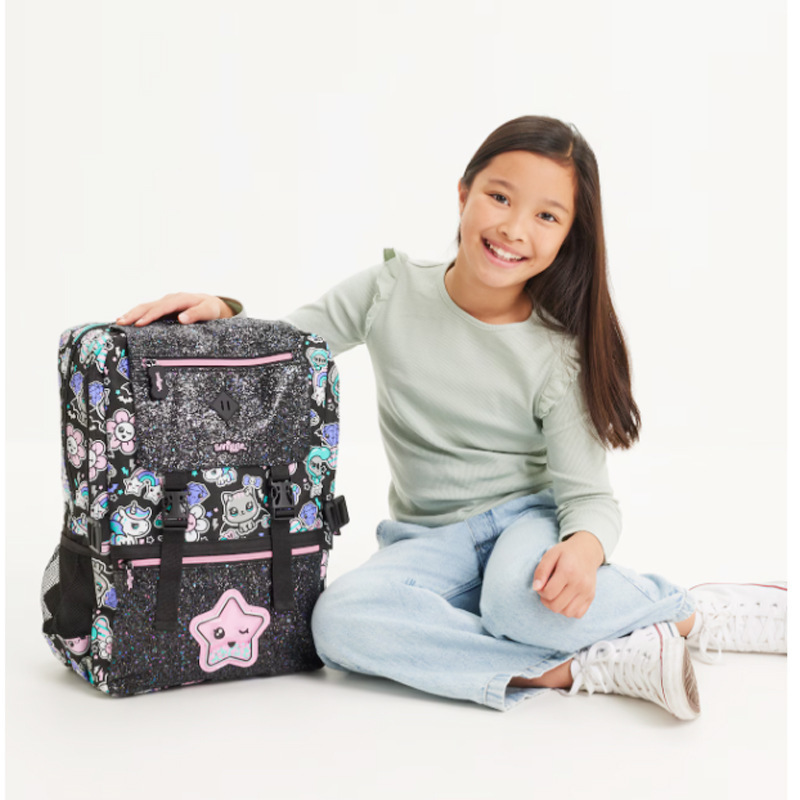 Australia nuevo Smiggle mochila de escuela primaria y secundaria gran capacidad mochila de dibujos animados para niños doble bolsa de pluma pic 10
