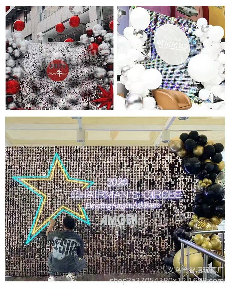 亮片风动扣板风动板背景墙亮片墙多彩广告板透明板装饰透明底板详情7
