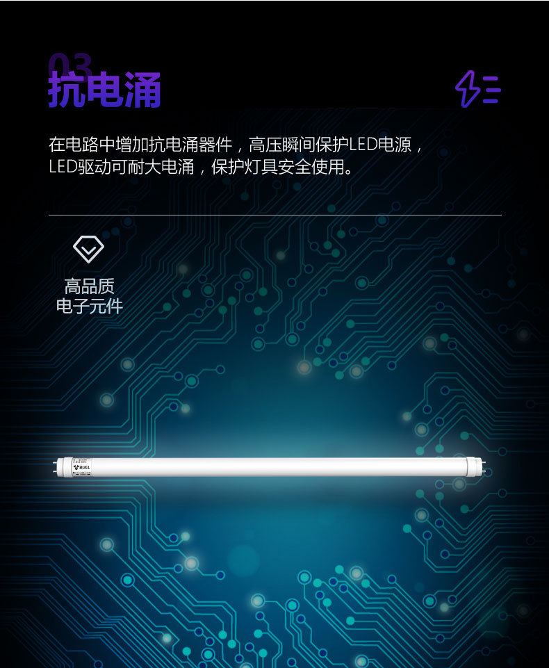 公牛T8灯管一体化灯管批发led日光灯日光灯管光管灯管长条详情9