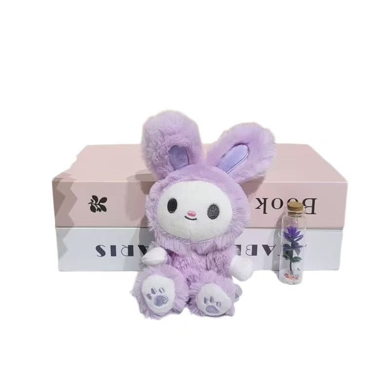 Cute milk shell bear rabbit plush pendant, little white rabbit doll bag, keychain, doll and doll accessories pic 10