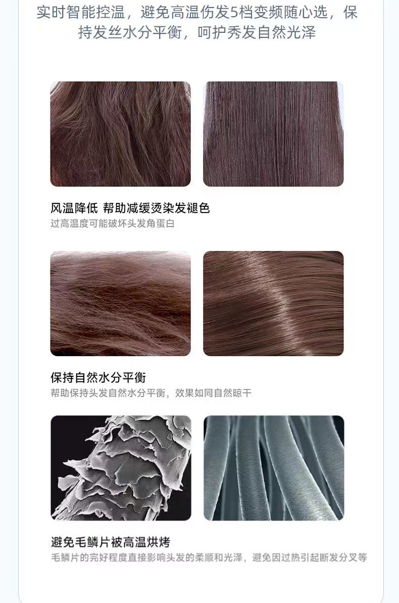 正品吹风机电动大功率家用静音吹头发风力速干负离子护发电吹风详情13