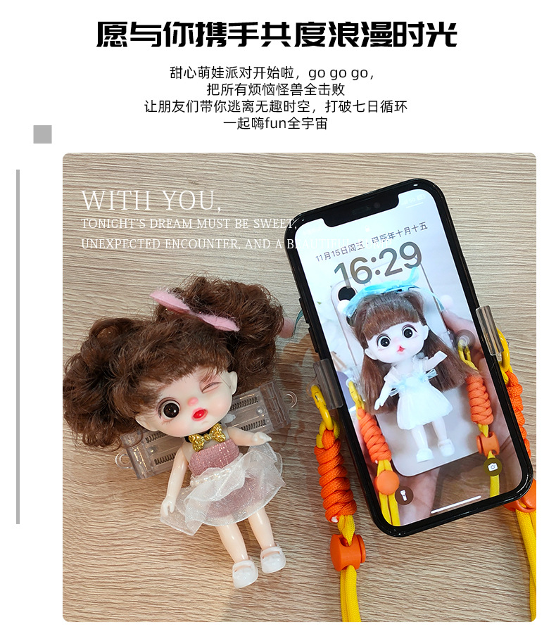 Cute-shaped phone holder, doll bag, phone back holder, birthday gift for girls, decorative and creative digital phone pendant pic 5