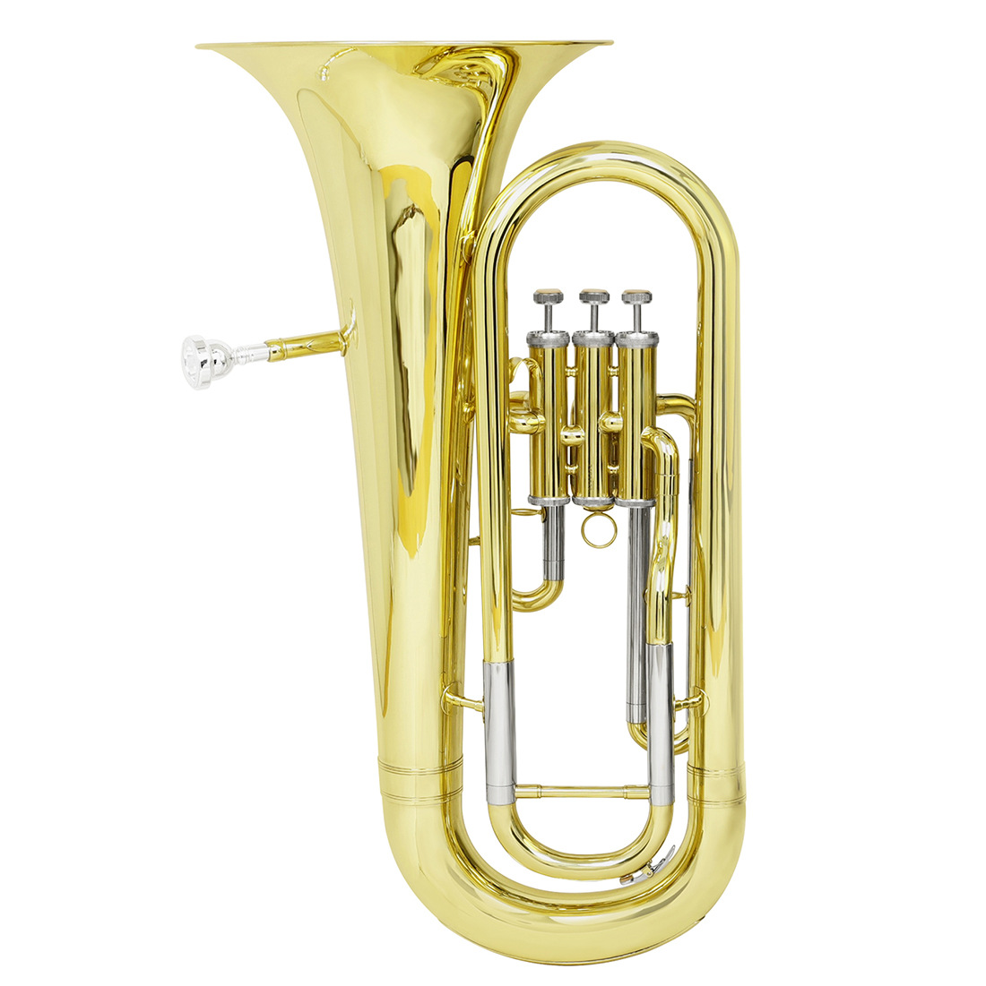 Comercio exterior abajo B tono 3 teclas de pie arriba bajo trompeta principiante juego profesional tuba cuerpo de tubo de cobre blanco llave vertical hug fabricantes pic 6