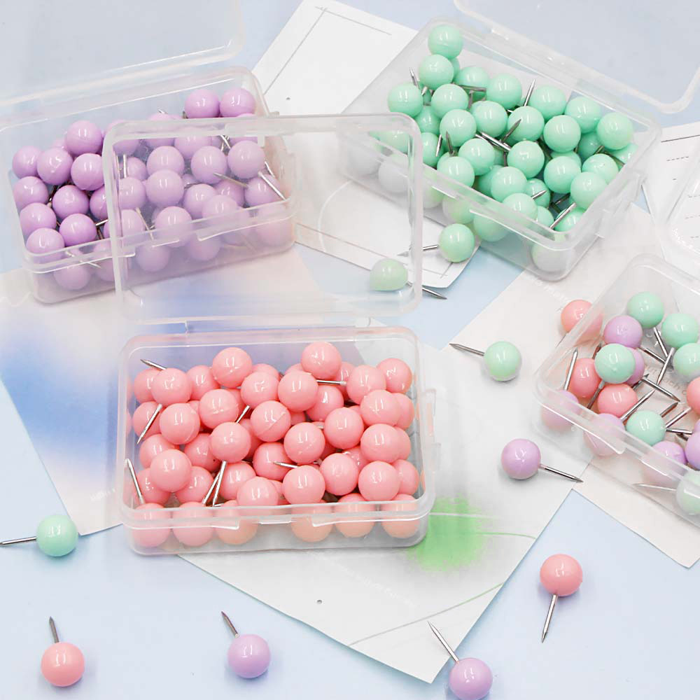 Creative color macaron color series 9.5*20MM round earth thumbnail, cork board decorative thumbnail, photo wall nail pic 4