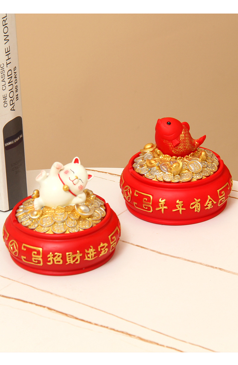 树脂摆件创意带盖客厅轻奢感带盖防飞灰大号烟灰缸高端装饰品摆件 pic 15