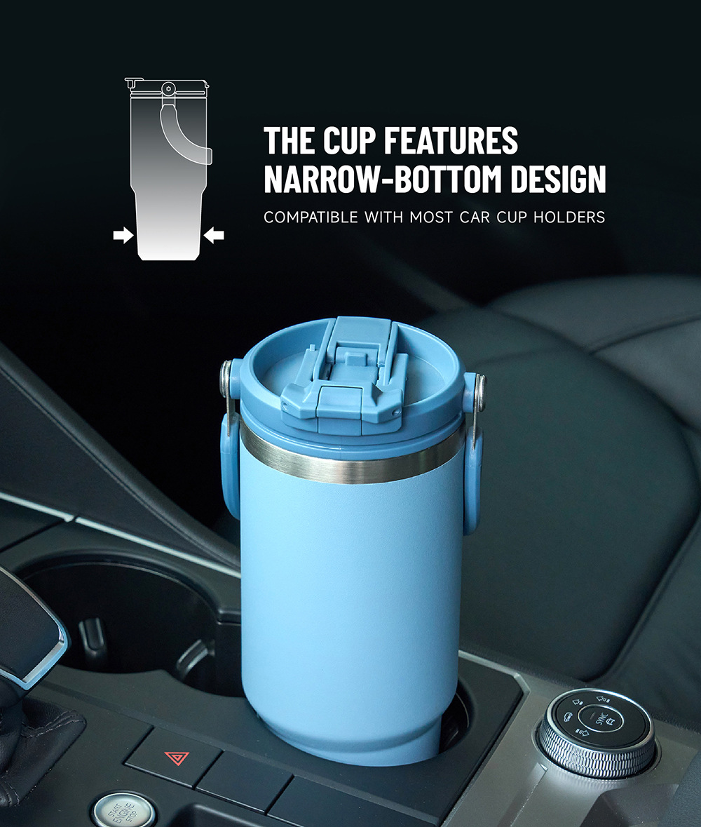 TYESO/ Taishuo stainless steel insulated cup, double-layer cold preservation portable ice cup, double-drinking car large-capacity water cup pic 6