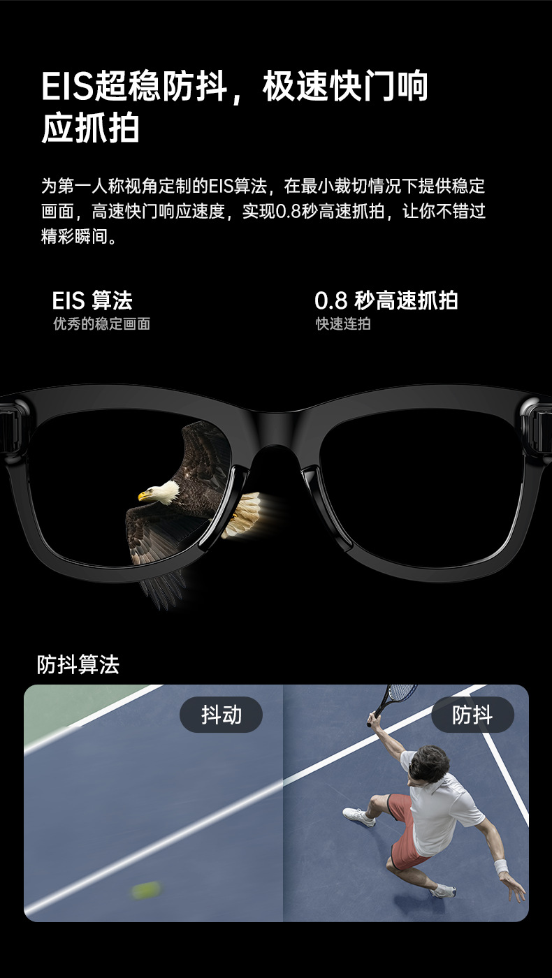 M01 Black Technology 5-megapixel high-definition camera, image recognition, AI translation, smart video glasses source factory pic 15