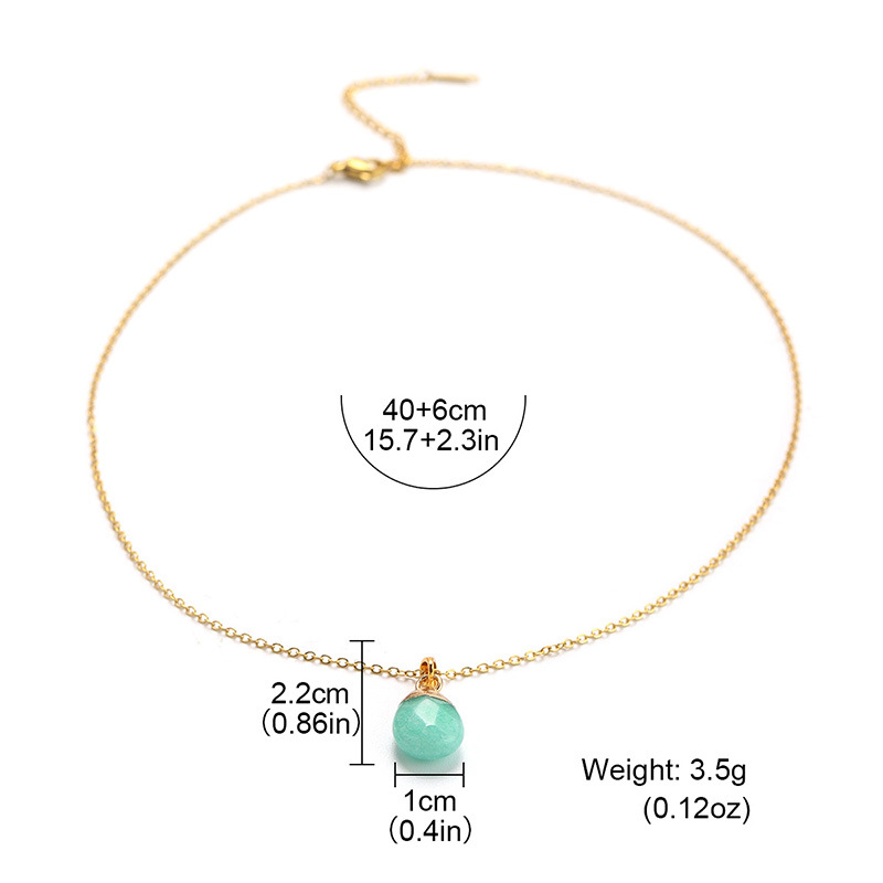 The new green-cut natural stone necklace and pendant are French niche and light luxury design accessories that are fashionable and simple pic 22