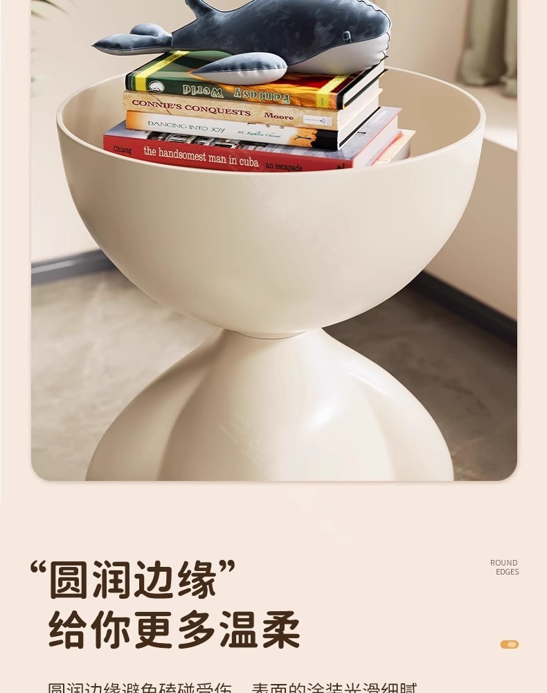 创意床头柜家用沙发边几置物架卧室阳台可移动收纳桌子茶几亚马逊详情7