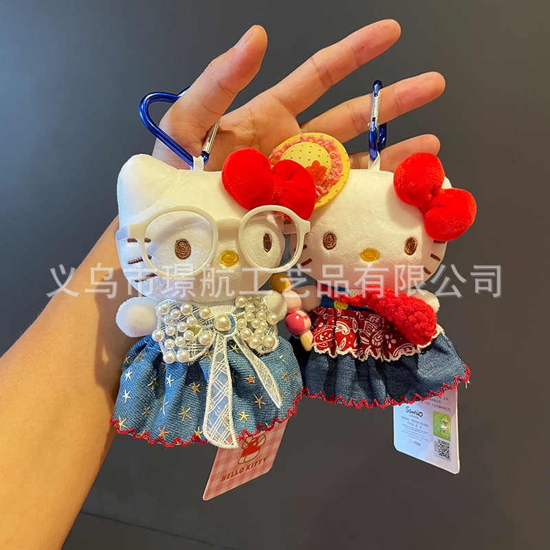 hellokitty small pendant plush toy, genuine Hello kitty cat doll, Hello Kitty keychain bag pendant pic 13