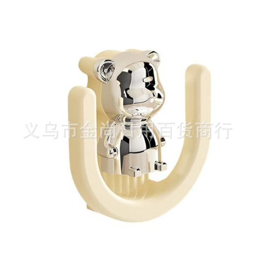 Bixing Bear suction cup slippers stand, wall-mounted plastic toilet shoes for home bathroom and toilet walls without drilling pic 4