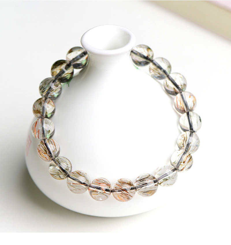 久雅水晶 天然黑金超七圈手链 黑色钛晶超七手链圆珠手串 批发详情13