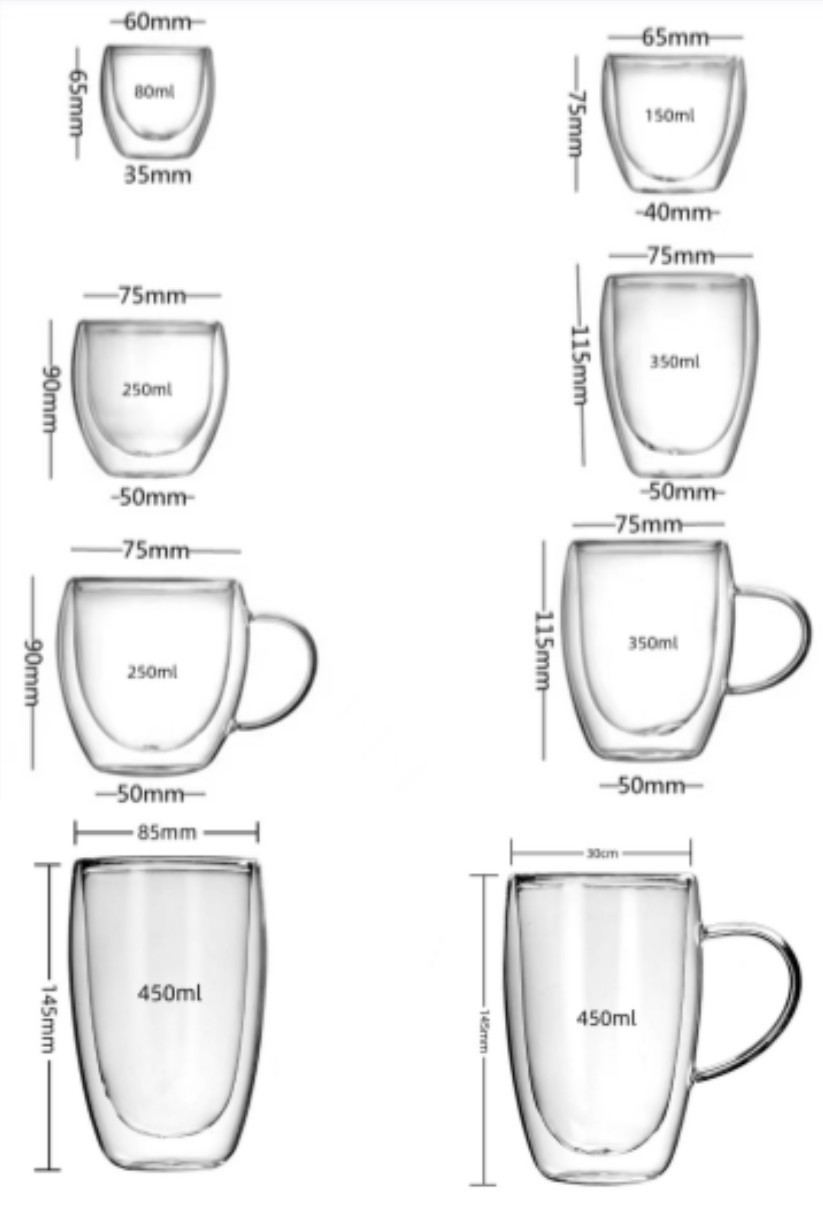 High borosilicate double-layer glass cups, household anti-scald and heat-insulating glass cups with handles, modern and simple egg-shaped coffee cups pic 6