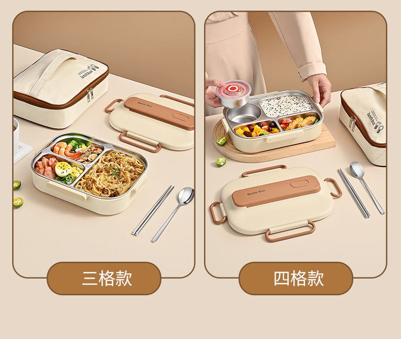 304 stainless steel insulated lunch box, a special microwave-safe lunch box for students, a compartment-sealed preservation box pic 3