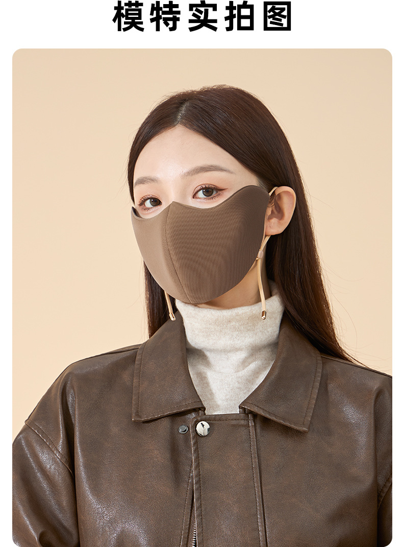 秋冬新品5D立体海绵保暖口罩骑行防风透气防寒加绒加厚脸罩面罩女详情16