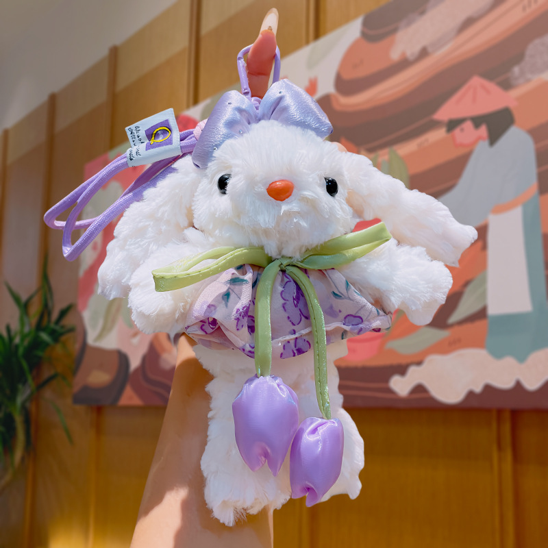 Wholesale of new flip-flop rabbit bag pendants, cartoon plush cute dolls, keychains, pendants and small gifts pic 4