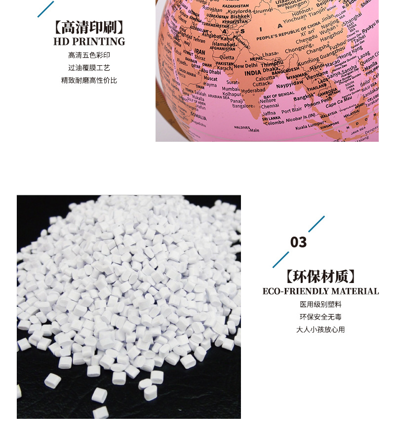 精峰20CM英文高清地球仪地理教学用品趣味书房装饰品创意节日礼物详情9