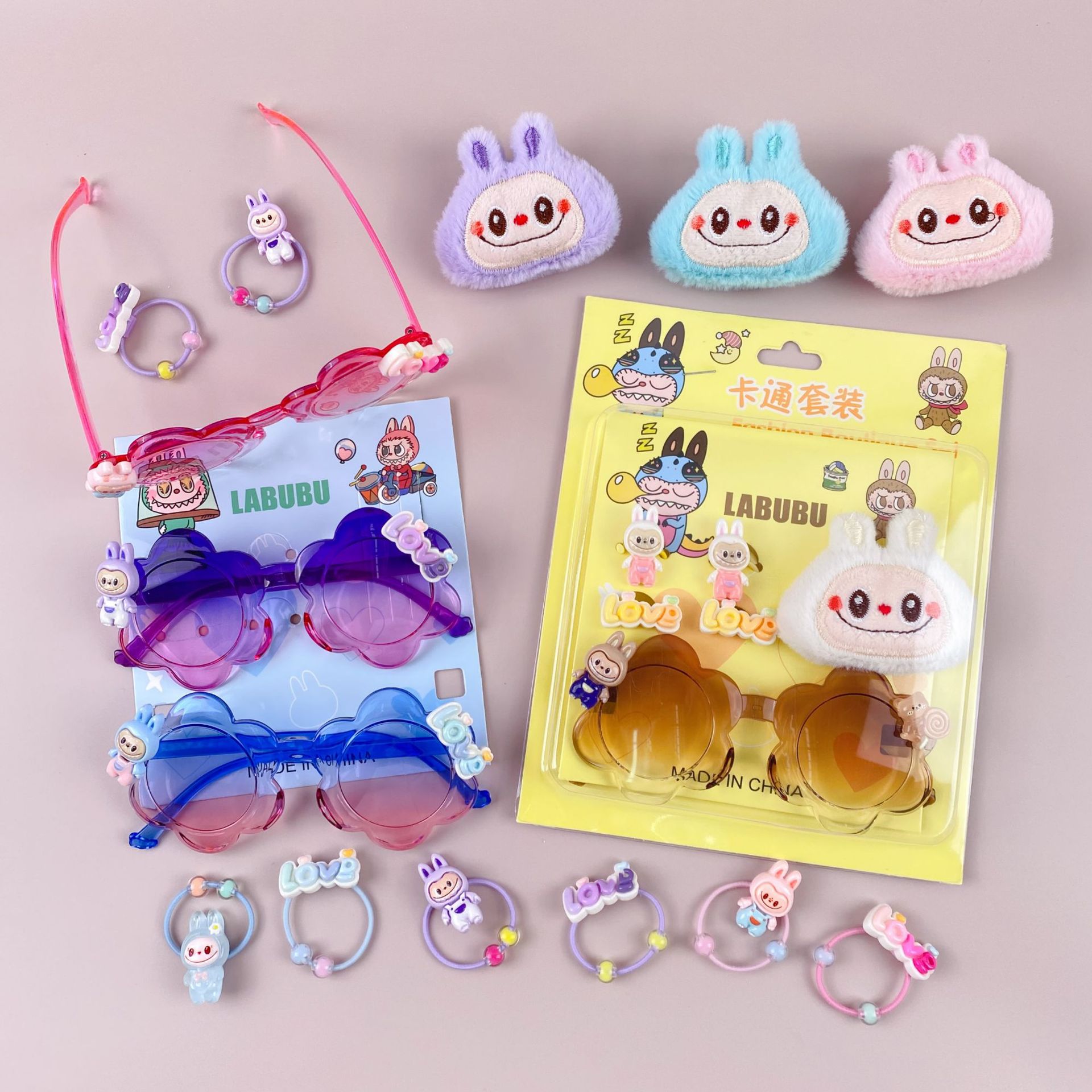 新款哒哒咘眼镜卡通皮筋发夹饰品套装可爱少女心装扮潮玩时尚精品详情18