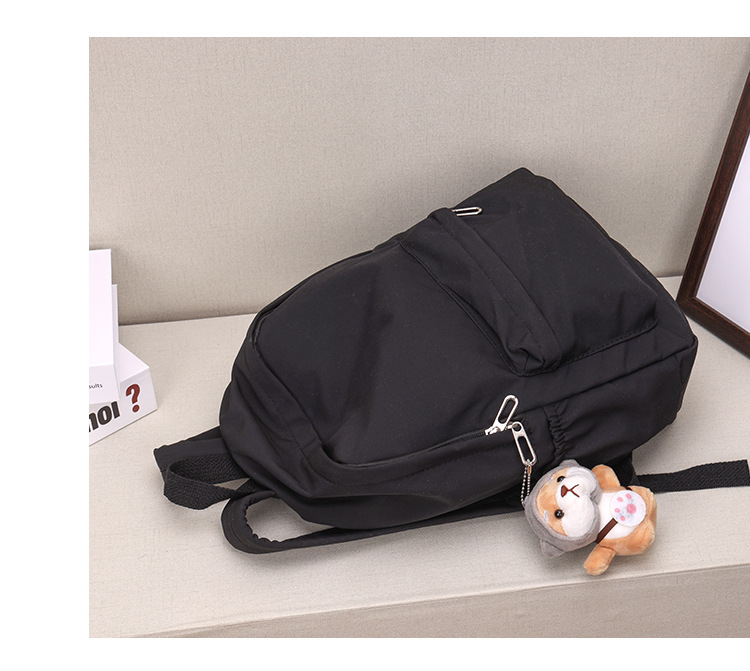 休闲大容量双肩包女生韩版纯色简约大学生书包尼龙轻便休闲背包详情15