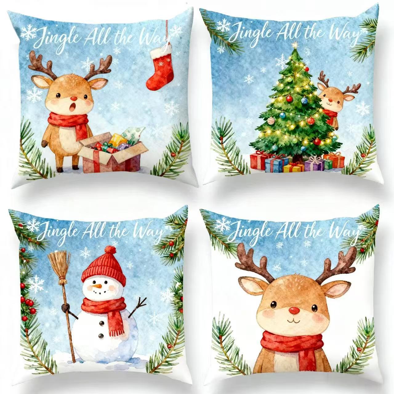 Cross-border bestseller Christmas tree print pillowcase, Christmas snowflake decorative pillowcase, new living room home pillowcase pic 15