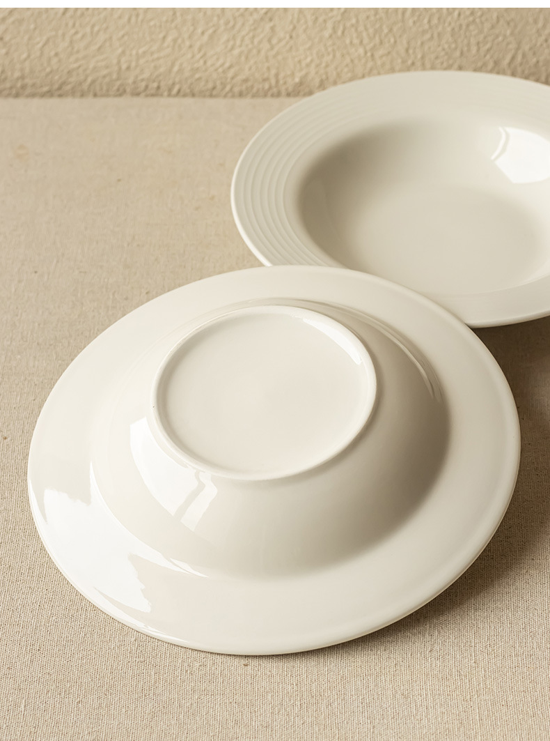 特惠高颜值浮雕草帽盘纯色陶瓷盘子西餐意面盘甜品盘家用餐具菜盘详情7