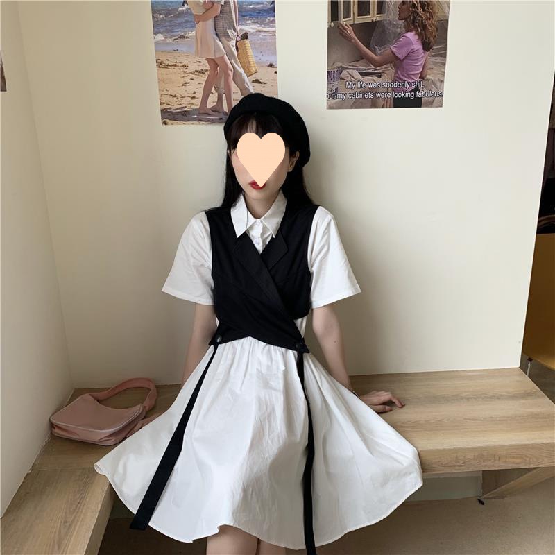 2024新款衬衫裙气质赫本风工装裙法式复古连衣裙收腰显瘦裙子女夏详情20