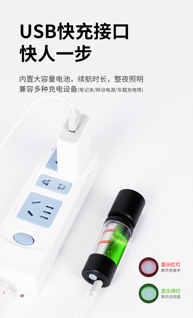 Cross-border new mini color light strip, small flashlight, outdoor LED light, ambient light, portable flashlight, camping light pic 8