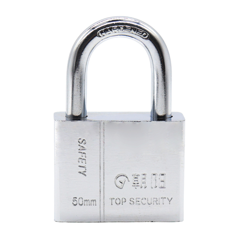 Imitation stainless steel through-opening padlock, waterproof white steel outdoor door, square blade bathroom small lock head pic 6