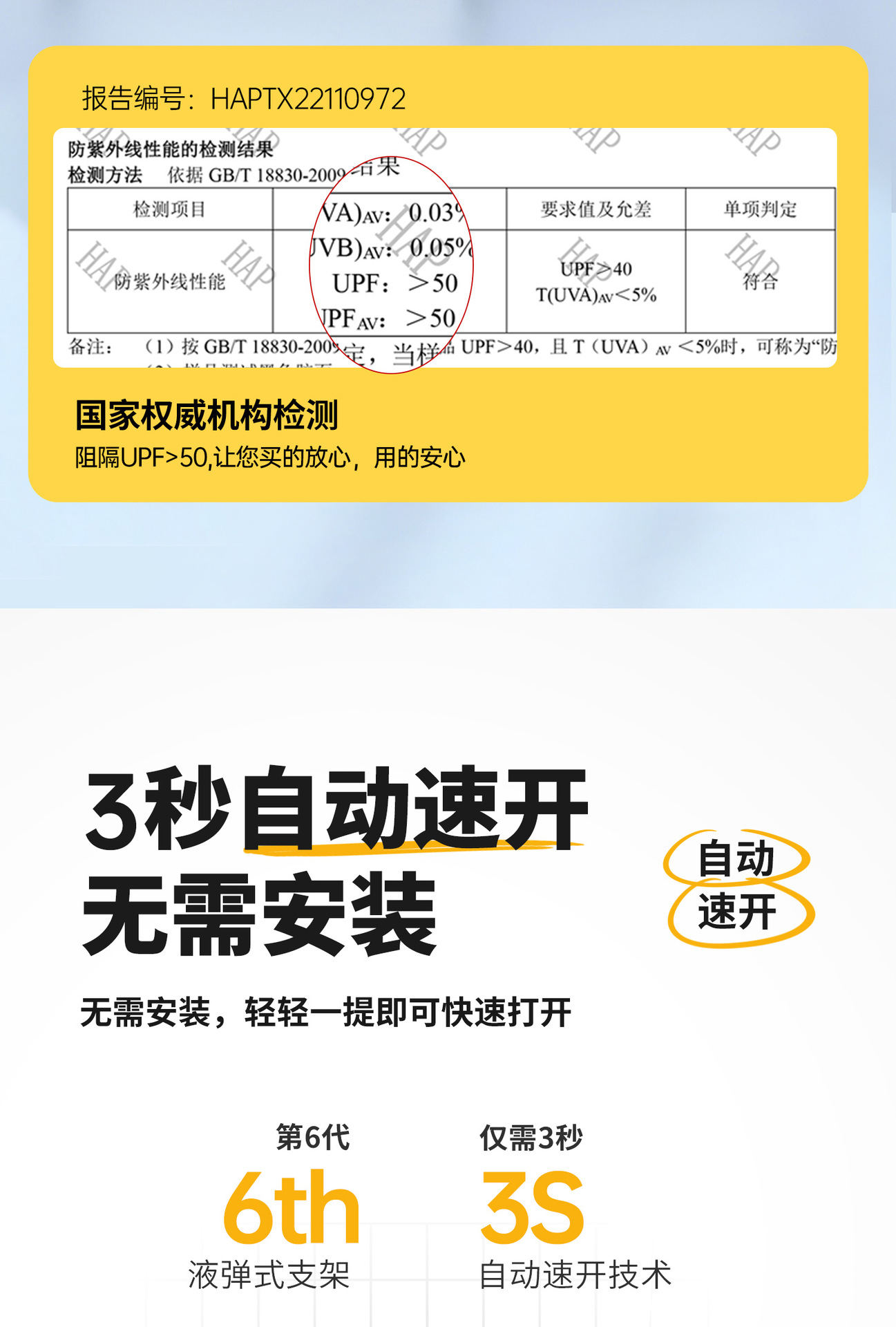 帐篷户外野餐露营便携式可折叠自动弹开黑胶防雨公园野外装外批发详情7