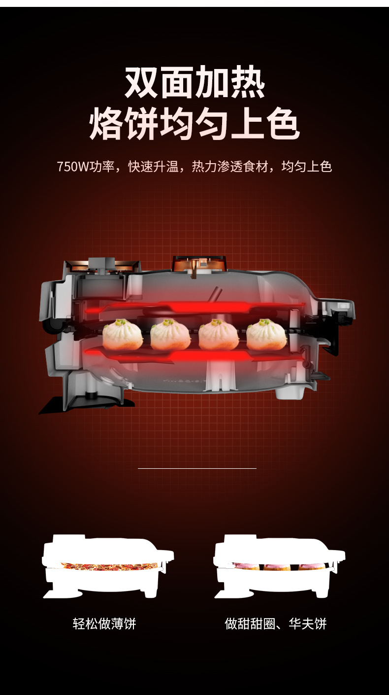 Export to Germany multi-functional electric griddle, household timed waffle machine, egg waffle machine, egg roll sandwich breakfast machine pic 9