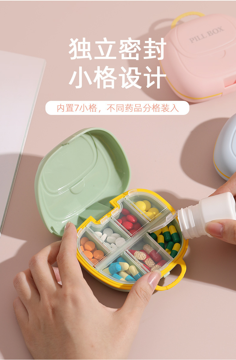 Sealed moisture-proof multi-compartment small medicine box, household mini portable medicine box, pill packaging factory direct supply, cross-border pic 13