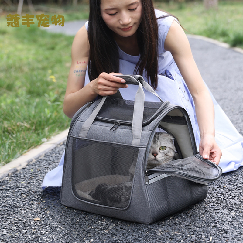 Bolsa para mascotas gran espacio caja de aviación portátil para mascotas al aire libre transpirable bolsa de gato portátil para salir mochila para mascotas pequeñas pic 40
