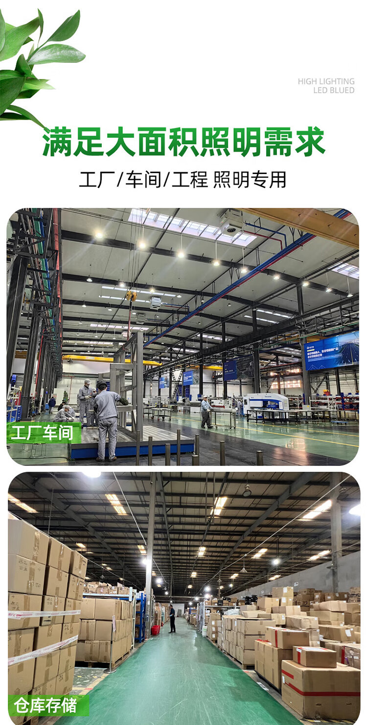 鳍片节能超亮LED灯泡螺口大功率e27球泡灯工厂照明灯厂房车间吊灯详情9
