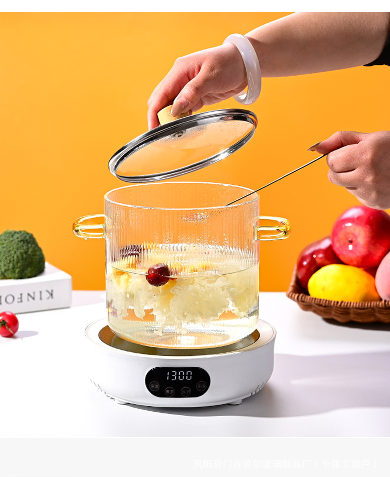 高硼硅玻璃锅明火耐高温小奶锅透明蒸锅电陶炉专用煮红酒锅特大号汤锅详情10